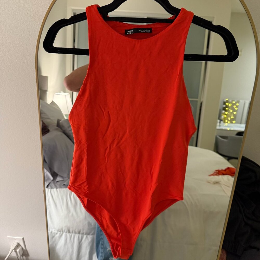 Zara Red Tank Bodysuit